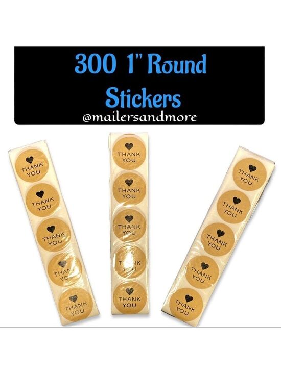 Mailers And More Other - 300 Pack of 1" Round Kraft  Thank You Stickers "THANK YOU" PRICE IS FIRM